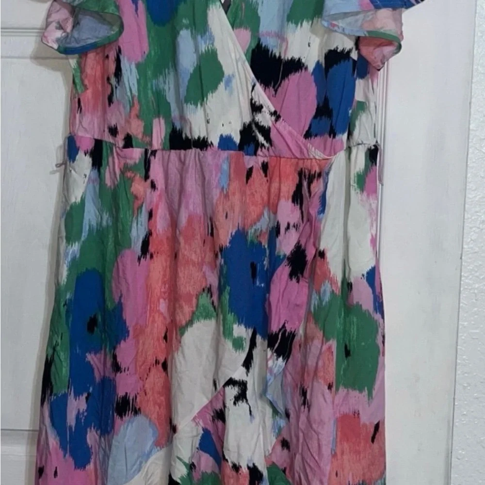 Ava & Viv Pink and Blue Abstract Print Top - Picture 7 of 7